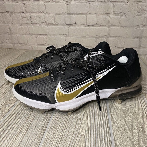 Nike Force Zoom Trout 7 Pro Baseball Cleats Men’s 13 Black Gold CQ7224-012 New - Picture 4 of 8